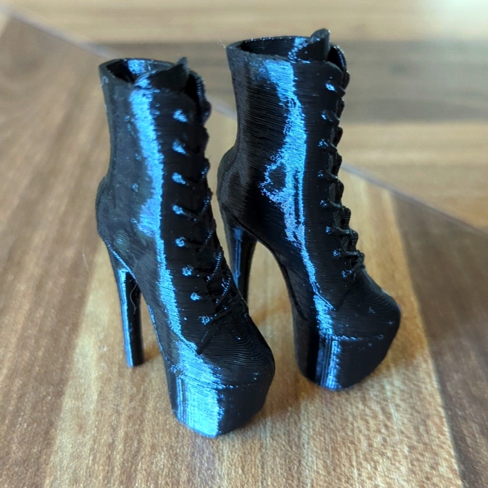 PAIR of Mini High Heeled Platform Boots Keychain Gift Bag Hang